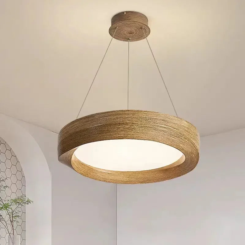 Wood Color LED Chandelier Nordic Design Bar Lamp