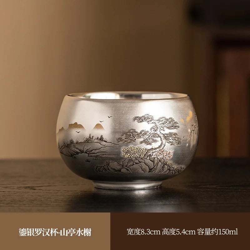 Silver Lined Ceramic Master Tea Cup,