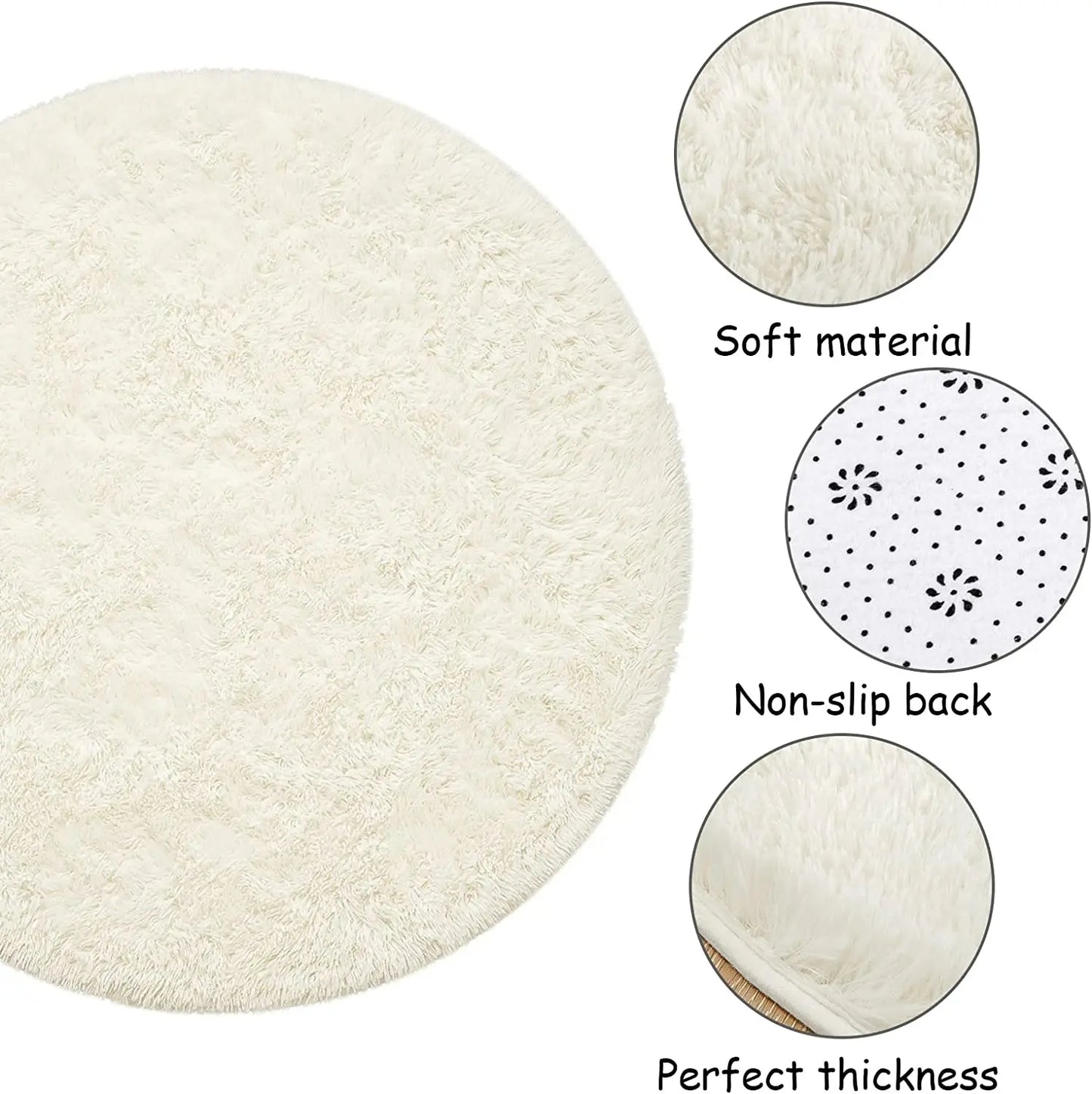 Carpet Round Thick Carpet Fluffy, Soft Rug Long Plush