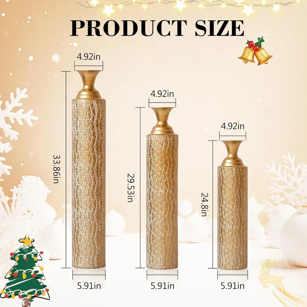 Vases Tall Set of 3 Extra Large Tall Metal Floor Vases