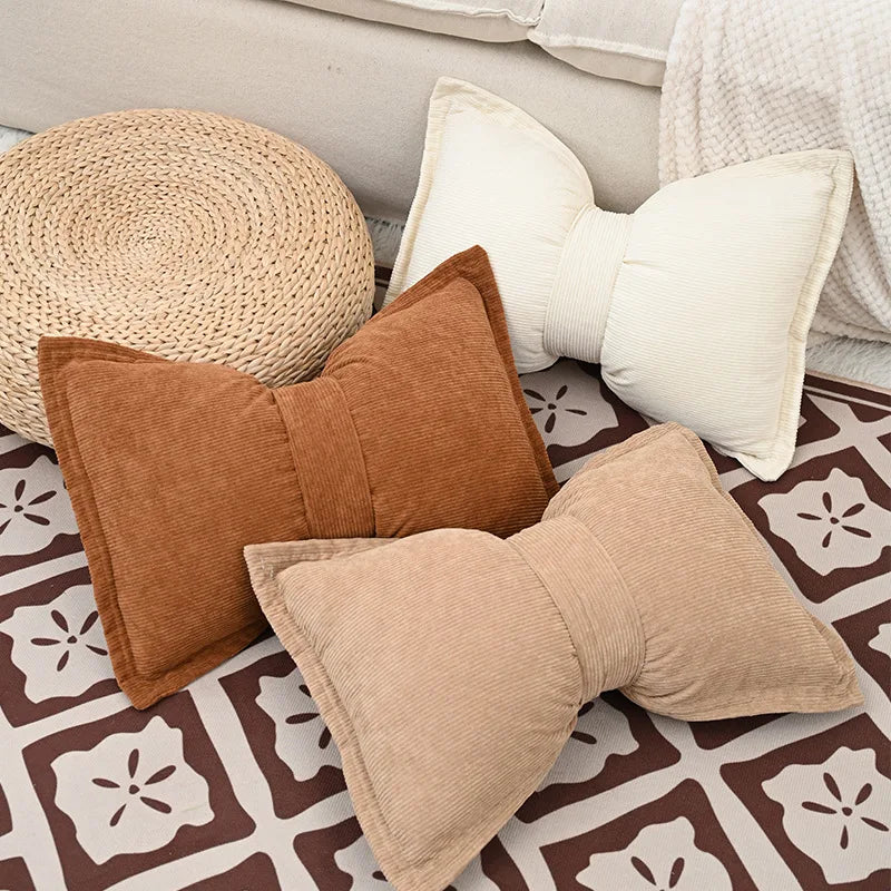 Cute Bow Pillow Soft Plush Cushion Cover