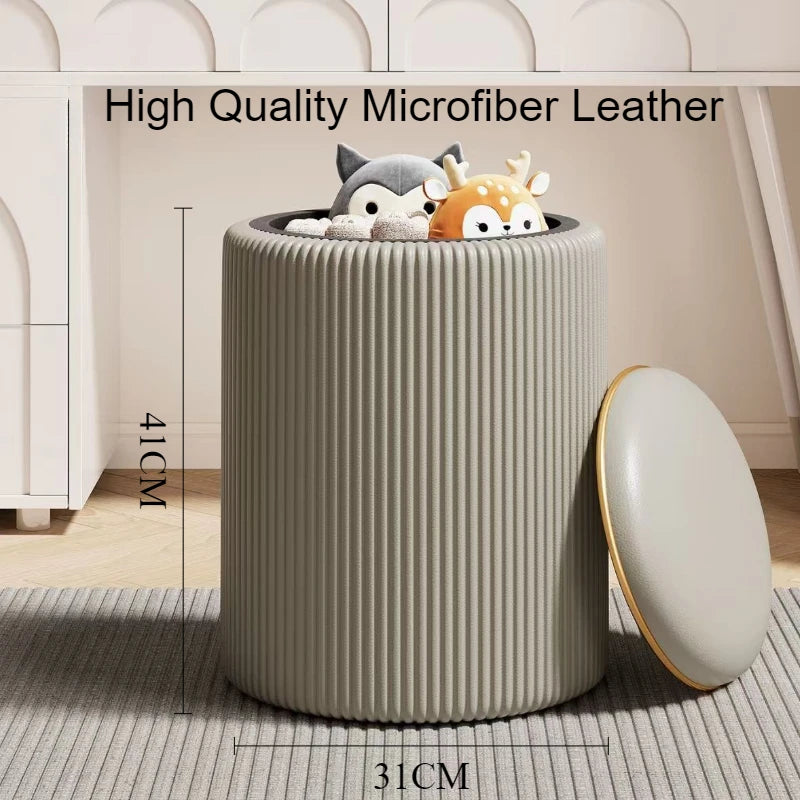 Storage Stool Low Round Modern Makeup Stools