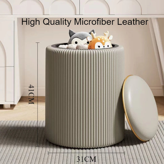 Storage Stool Low Round Modern Makeup Stools