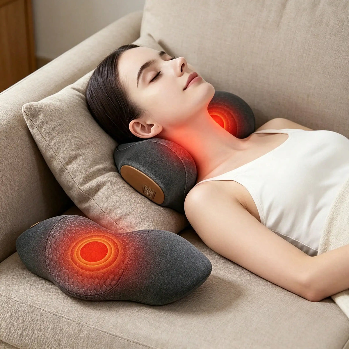 Portable USB Neck Massage Cushion,  Electric Massager Pillow