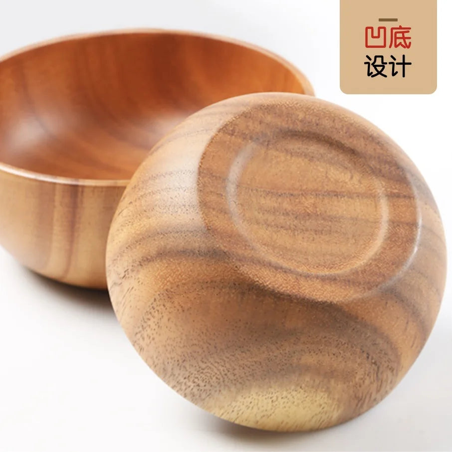 Natural Acacia Wooden Bowl Japanese Style Wood