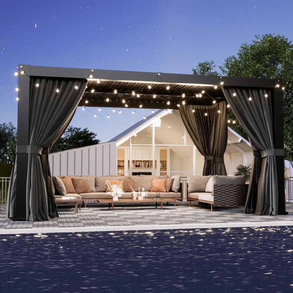 10x12 AllAluminum Outdoor Gazebo with Adjustable Roofs
