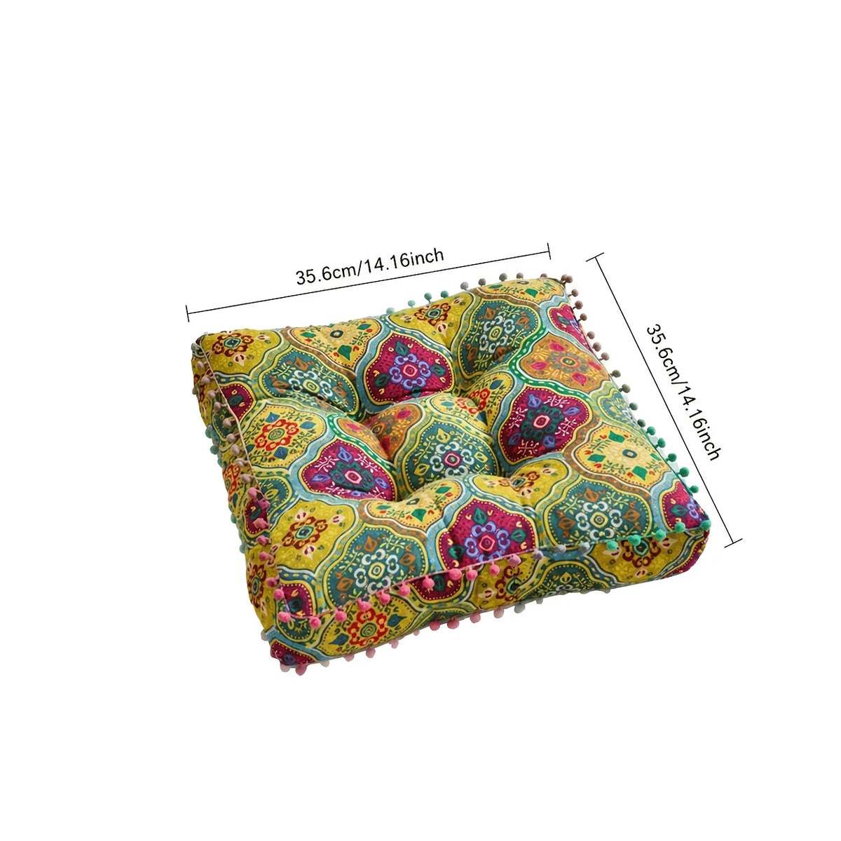 Bohemian Floor Cushion, Thick Linen Seat Mat