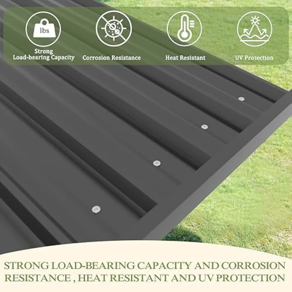 8' x 5' Wooden Grill Gazebo with Sloping Metal Roof, Hard Top