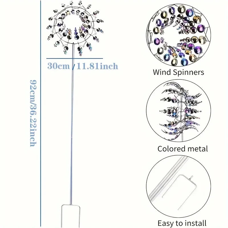 Unique Wind Collector Magical Kinetic Energy Metal Windmill Rotator