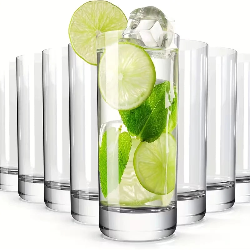 Drinking Glasses Set of 8, 16Oz Crystal Highball Glasses,