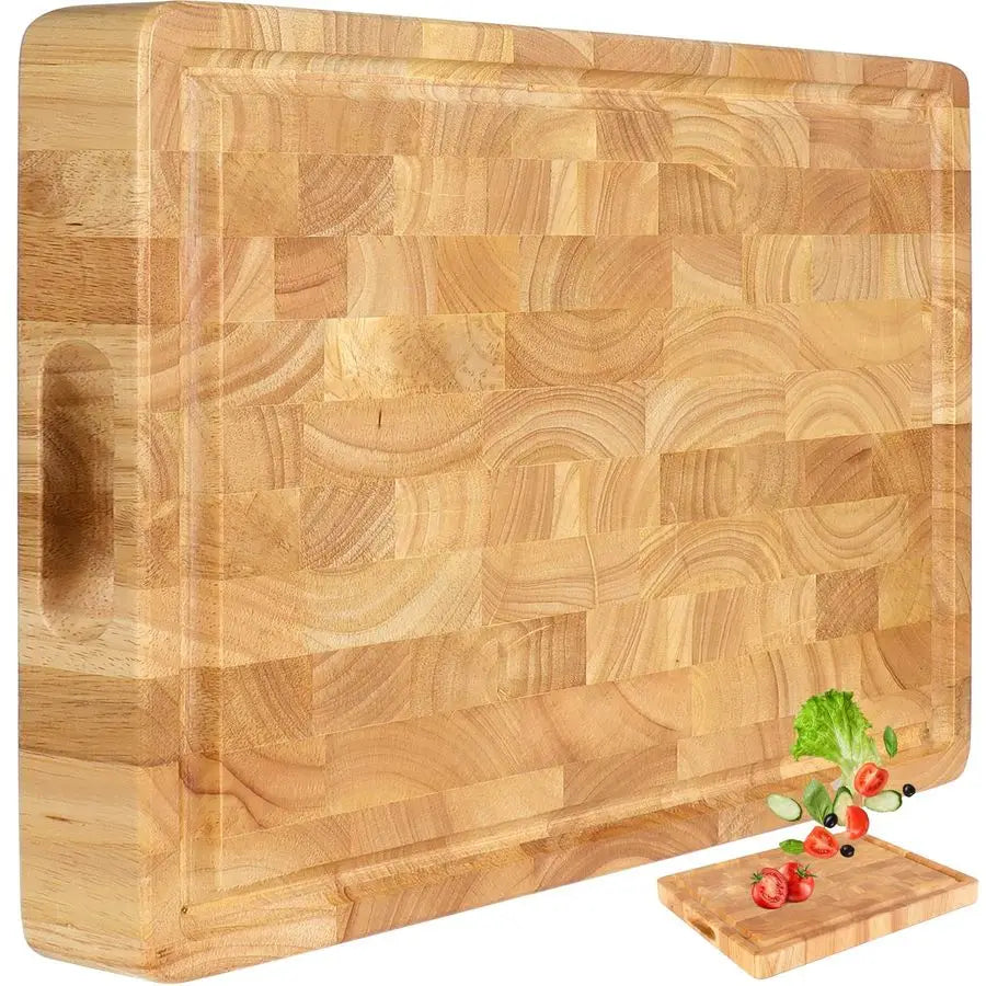 Butcher Block End Grain Cutting Board 17x13x1.5in
