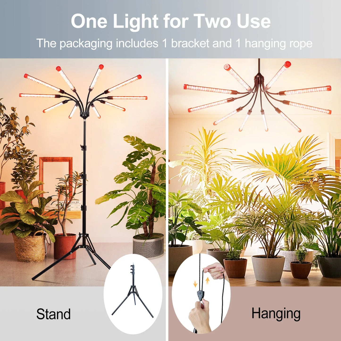 GameChanger! 90W, NOT 24W, Bright 10Head Stand Grow Lights