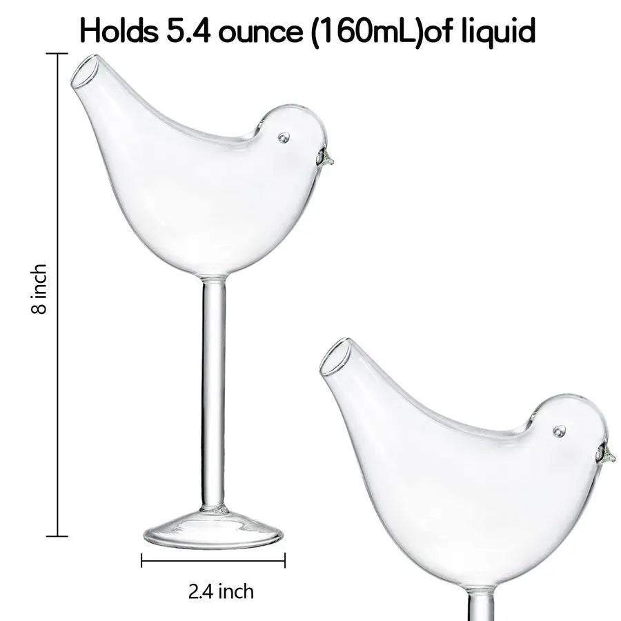 4 Pack Bird Cocktail Glasses, 160ml 5.4 Oz Unique Wine Glasses