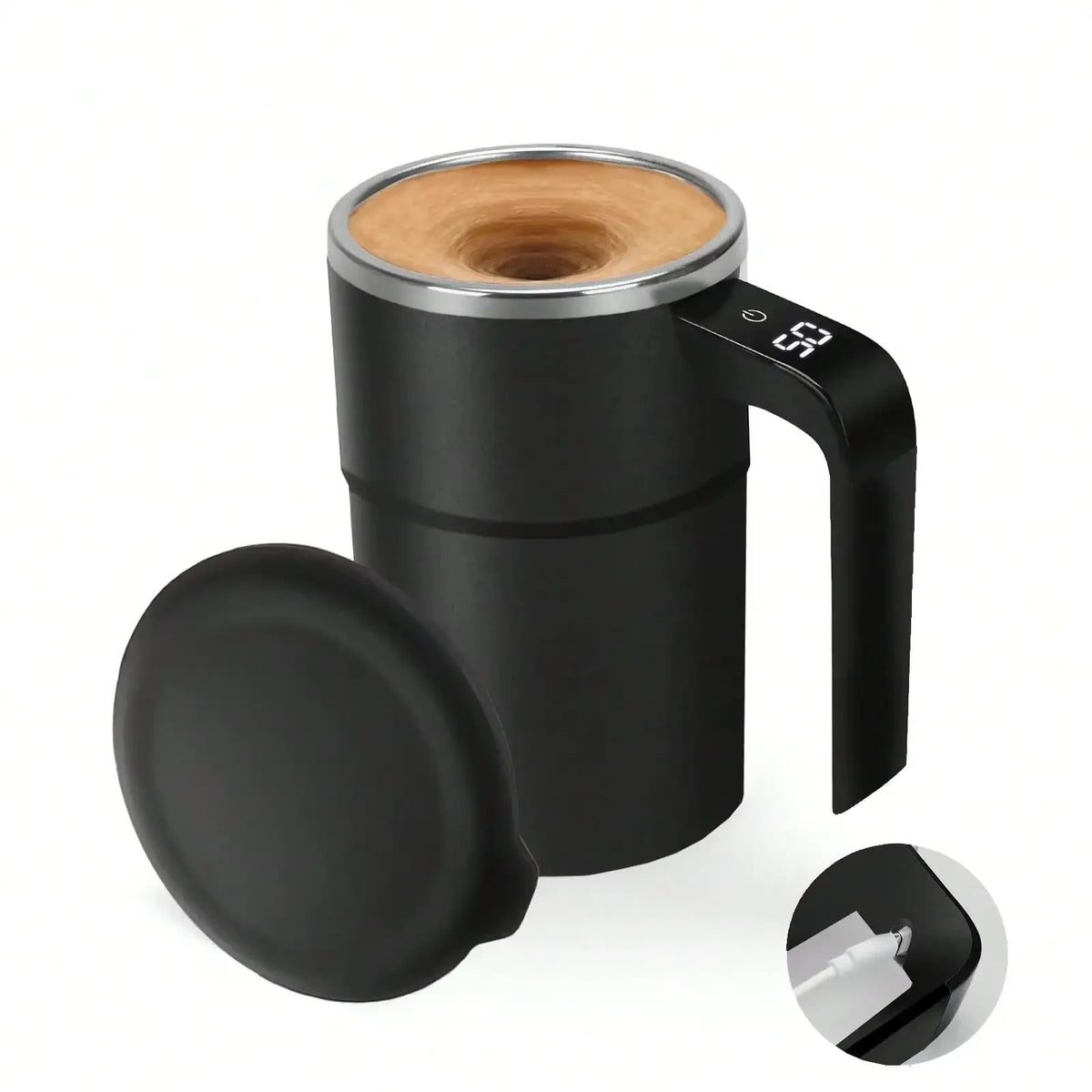 Automatic Stirring Coffee Mug With Temperature Display