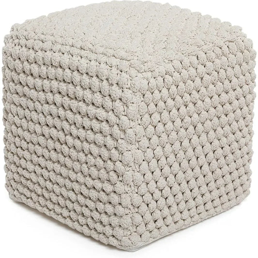 Buds Pouf Ottoman Cotton Braided Foot Stool