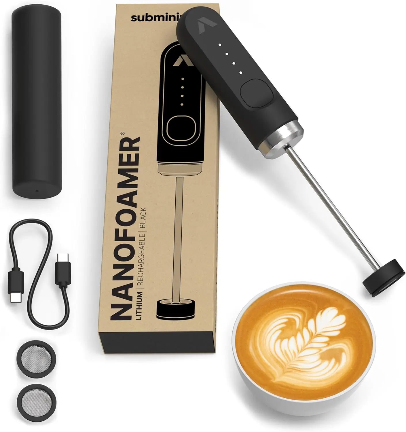 USB-C Rechargeable Milk Frother | Dual-Speed, IP4 Waterproof