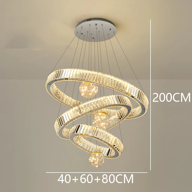 Modern home decoration crystal chandelier, stair Pendant lamp, living room Pendant lights, interior lighting