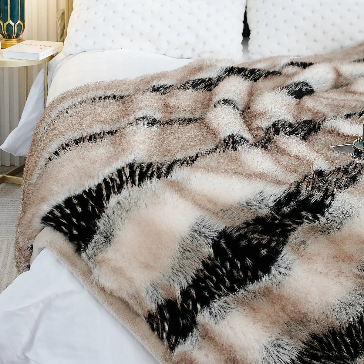 A1 Luxury Faux Fur Blanket  fluffy blankets throws