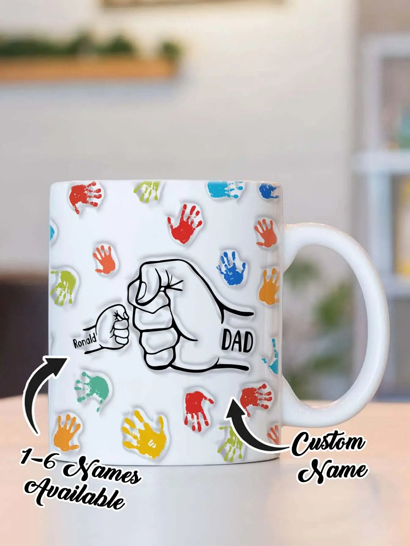 Personalized Dad Mug  3D Text Effect