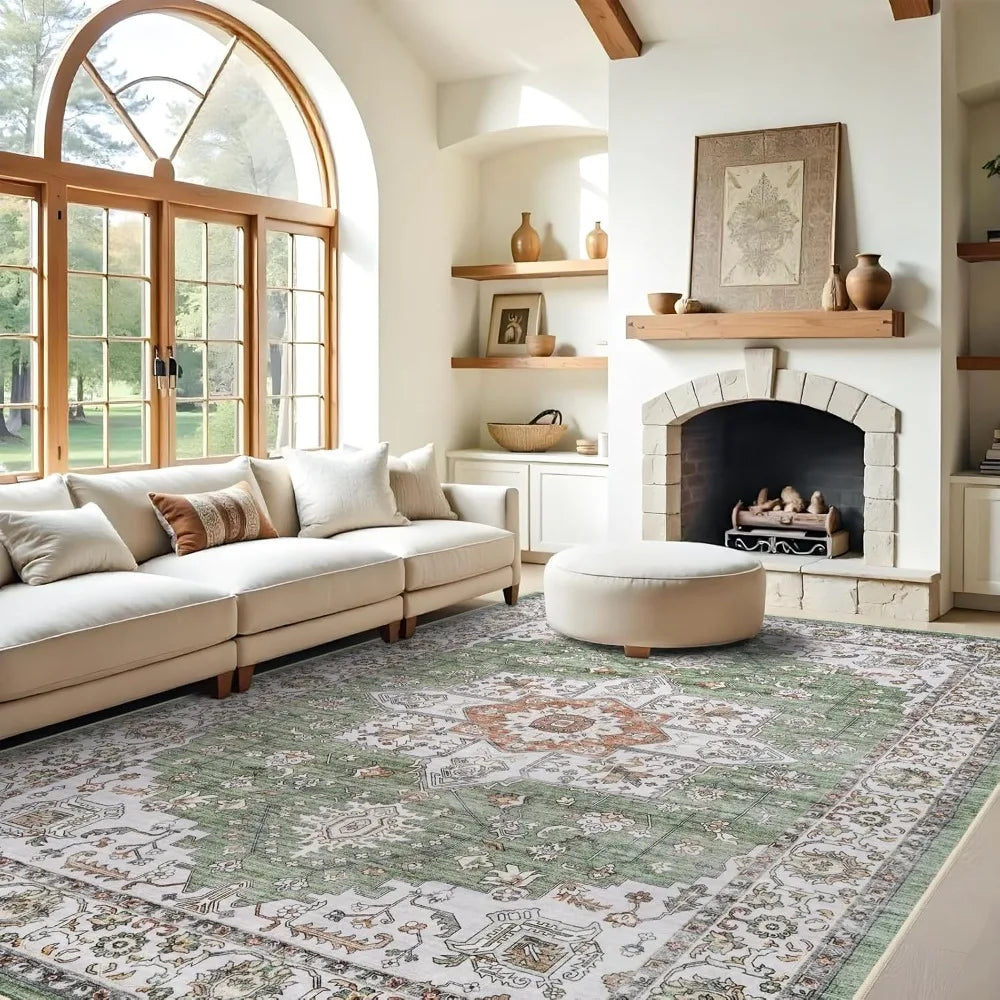 Washable 9x12 Area Rugs - Large  Stain Resistant Carpet
