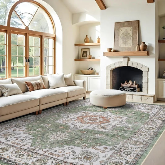 Washable 9x12 Area Rugs - Large  Stain Resistant Carpet