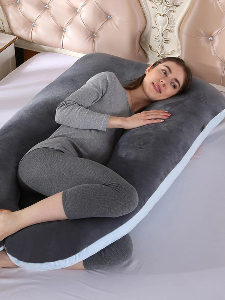 Soft Fleece Pregnant Pillow Multi Function Side Protect Cushion