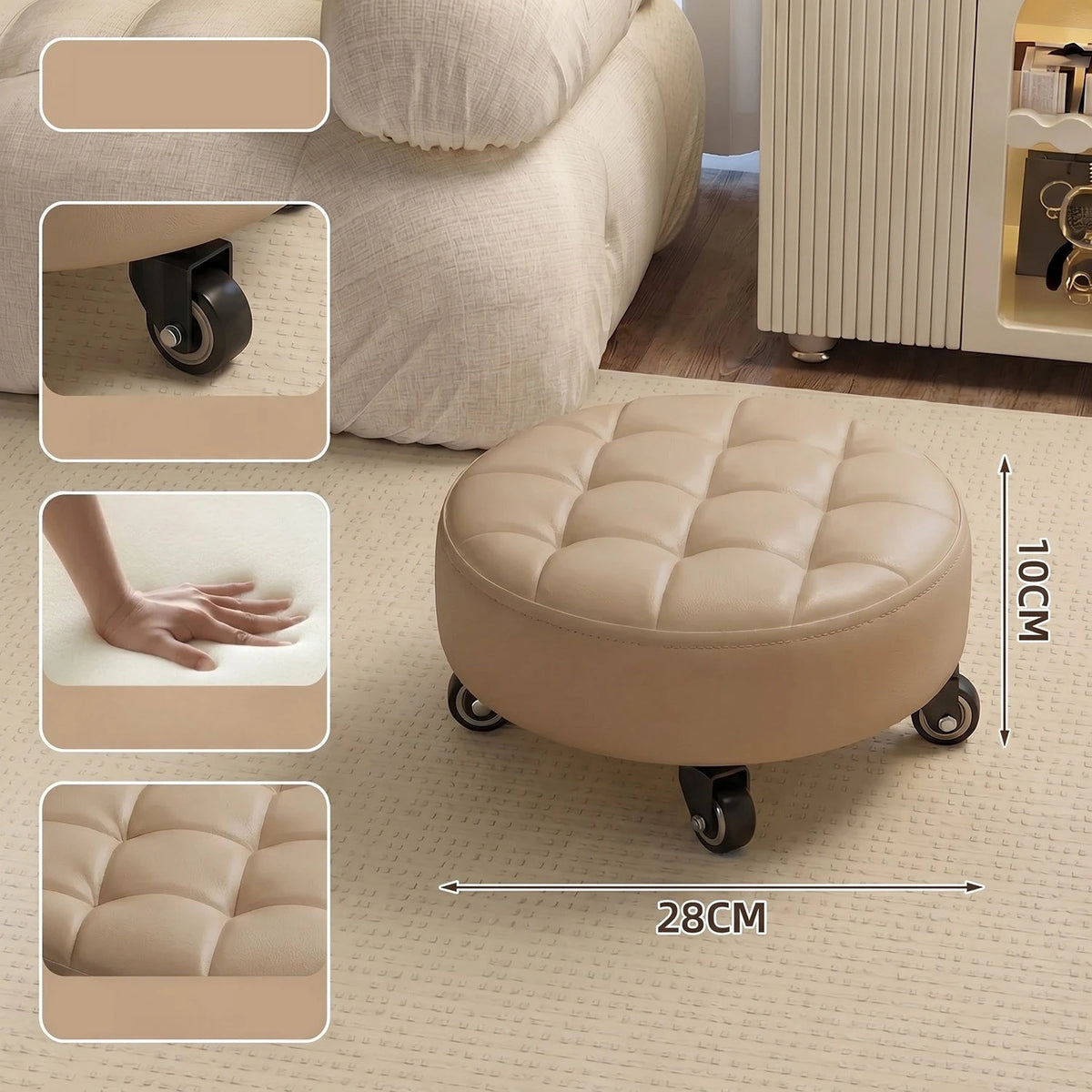 Household Wheeled Low Stools Chairs Wheeled Seam