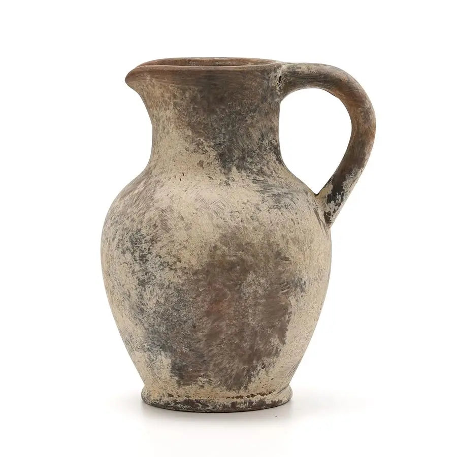 Ceramic Rustic Farmhouse Vase with Handle, Terracotta Vase