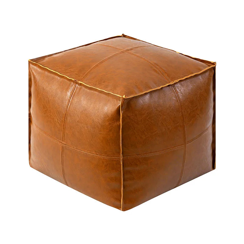 Footrest  Stool Waterproof Leather Ottoman Large Capacity