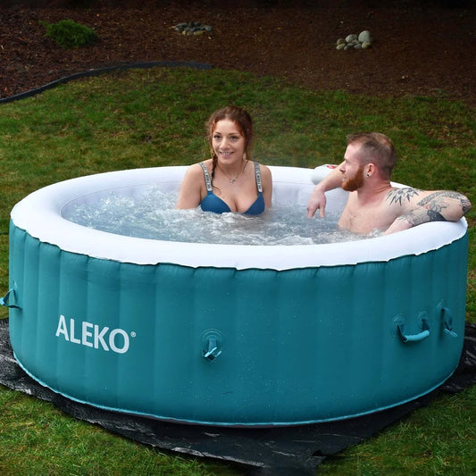 210 Gallon Inflatable Hot Tub Spa 4 Persons w/Cover