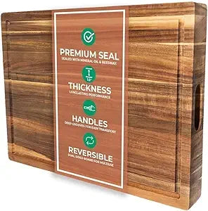 Extra Large Wood Cutting Board - Thick 23 x 17 x 1.5 Inch Acacia