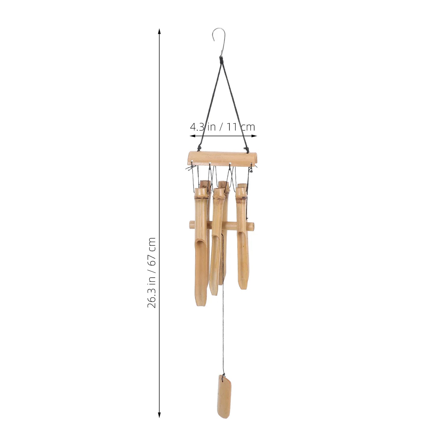 Handmade Large Bamboo Wind Chimes Wooden Deep Tone