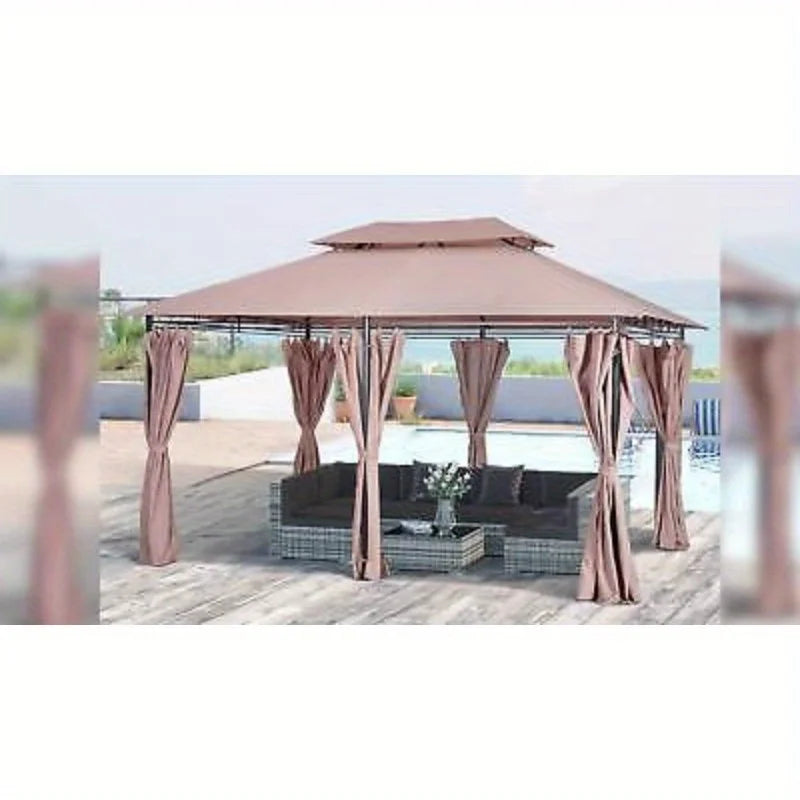 10'x13' Outdoor 2-Tier Vented Canopy Steel Gazebo