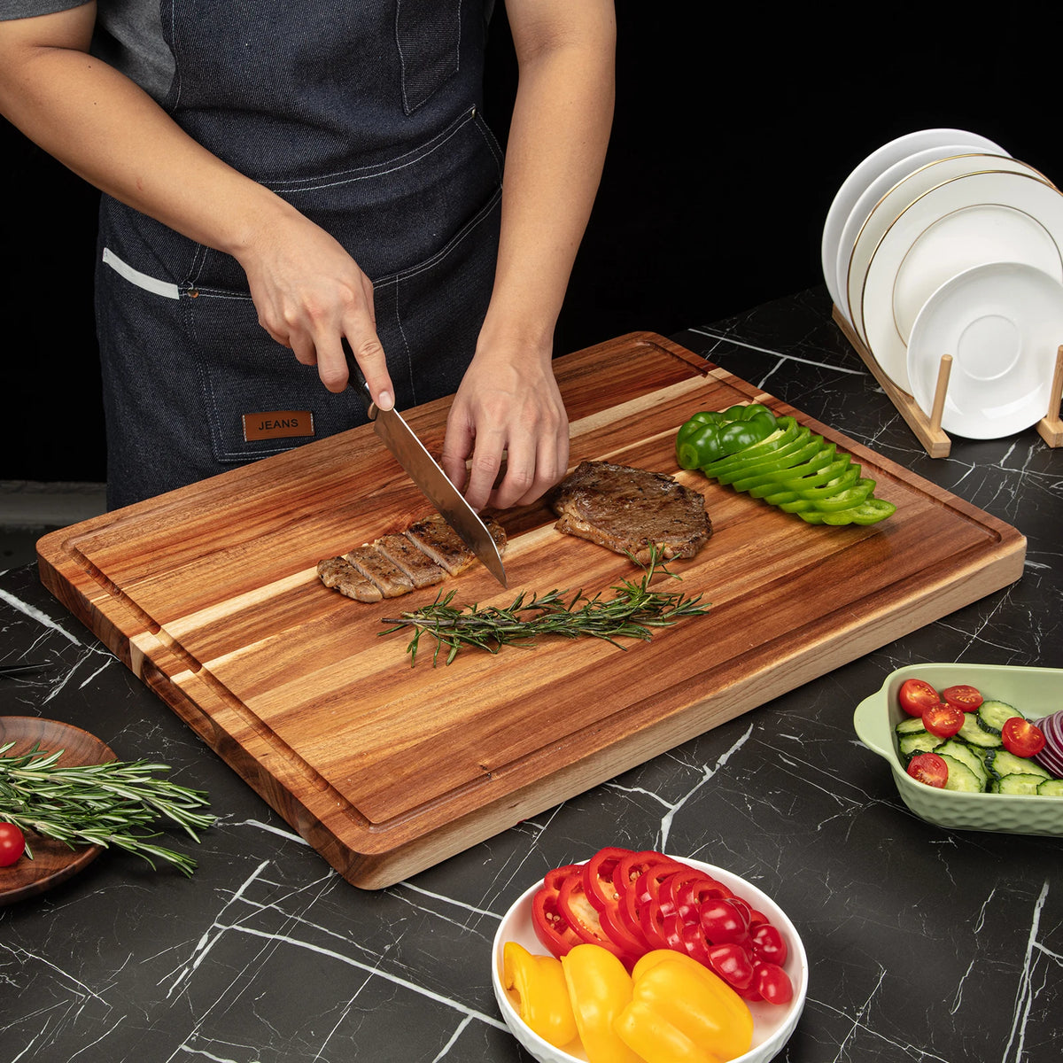 Acacia Cutting Board for Kitchen with XXL Extra Large Charcuterie
