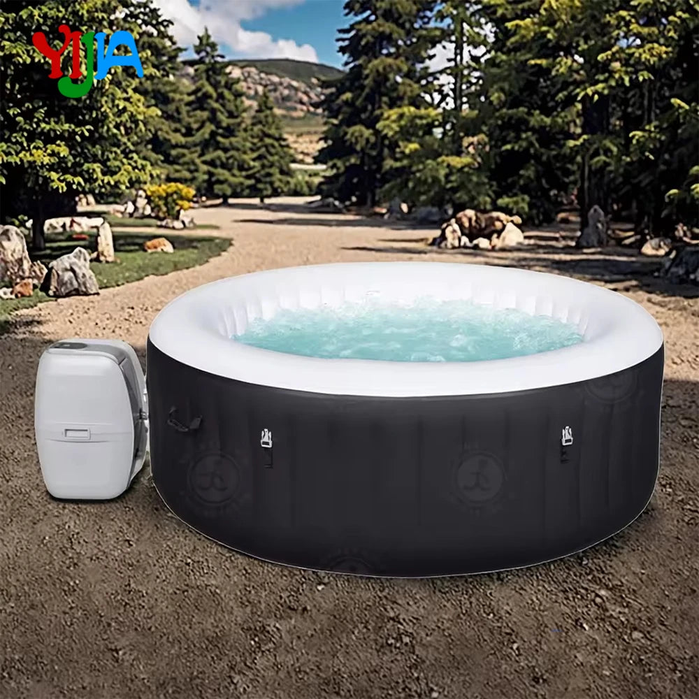 2-4 Person Inflatable Hot Tub, Round Portable Hot Tub,