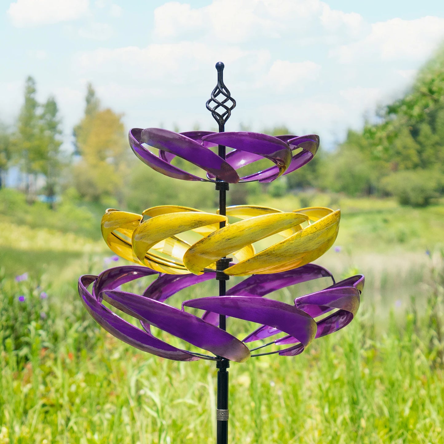 Wind Spinners Outdoor, 77" Large Metal , 360 Degrees Swivel  2pcs Flag