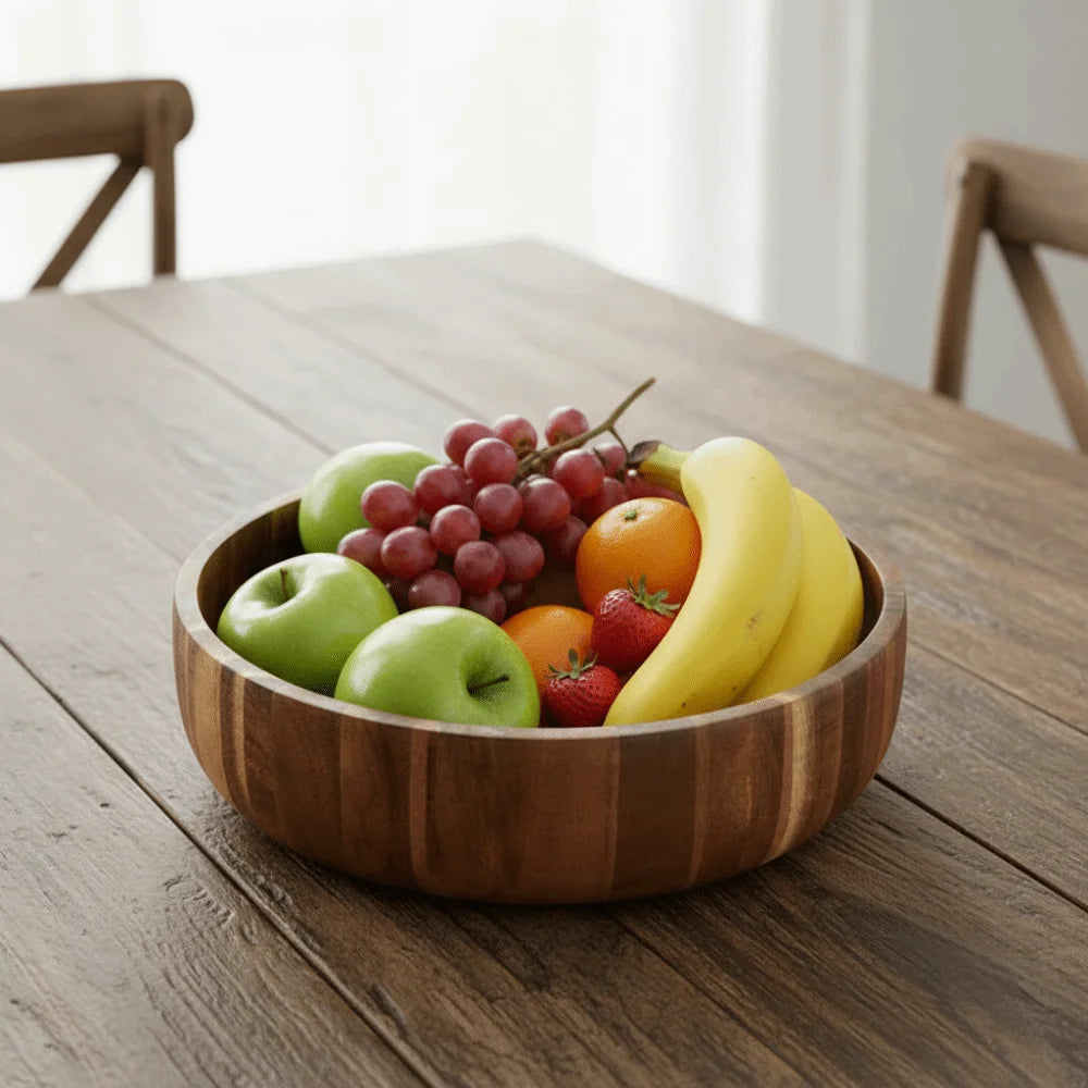 Natural Vintage Acacia Wooden Bowl