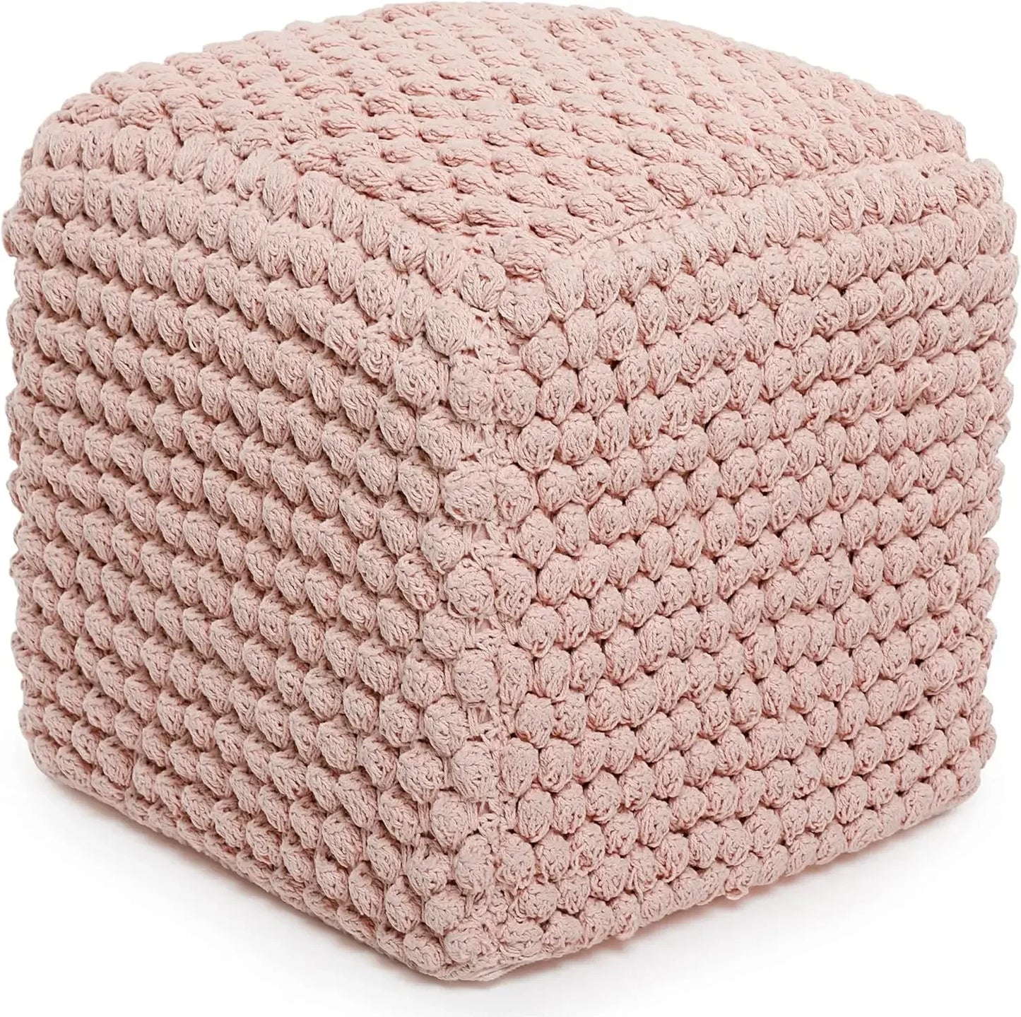 Buds Pouf Ottoman Cotton Braided Foot Stool