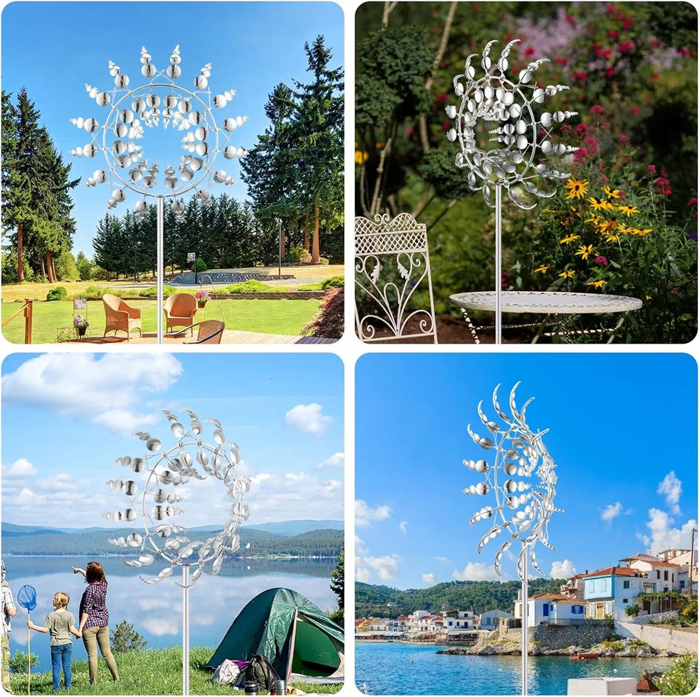 1pc-3D Metal Outdoor Windmill Spinners Wind Catchers