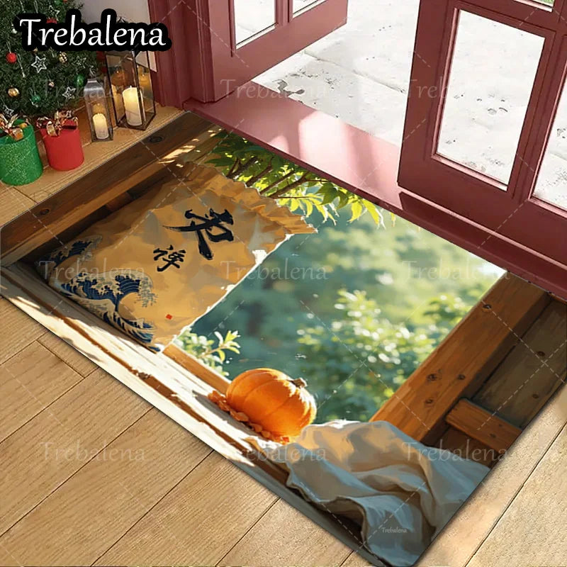 1pc Welcome Door Mat Indoor Outdoor Floor Garden View Rug
