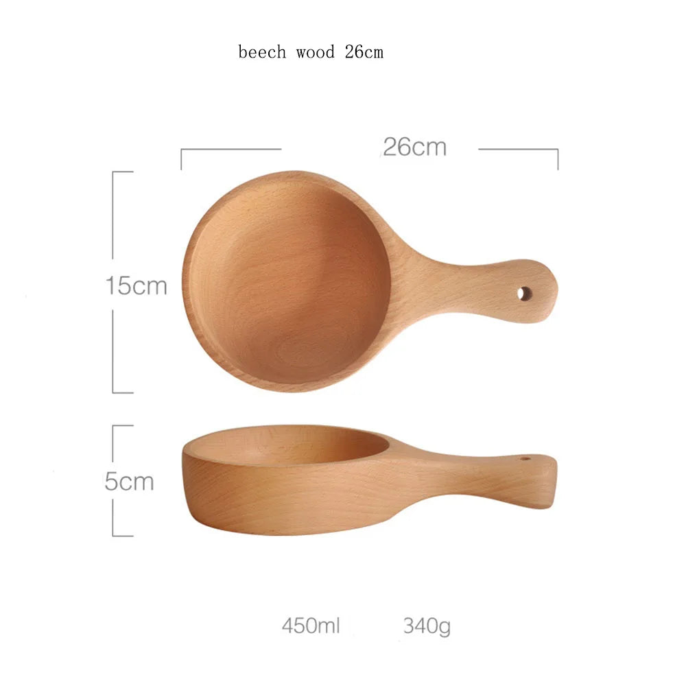 Wooden Salad Bowl with handle