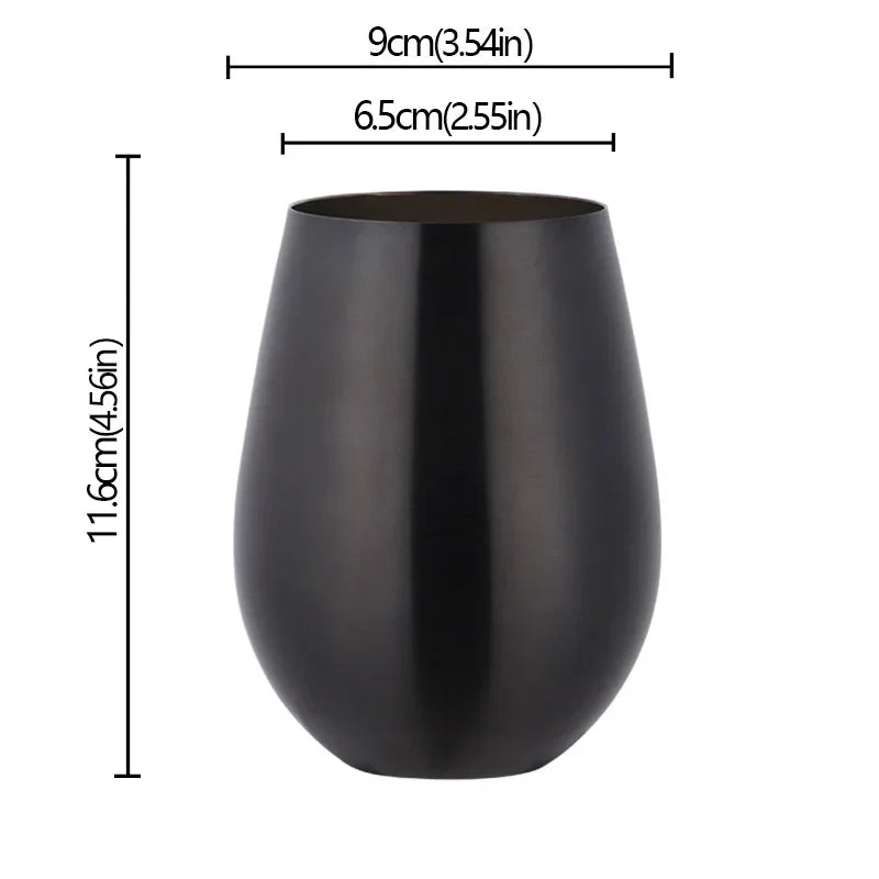 500ml Stainless Steel Titanium Plating Wine - Beer Glasses