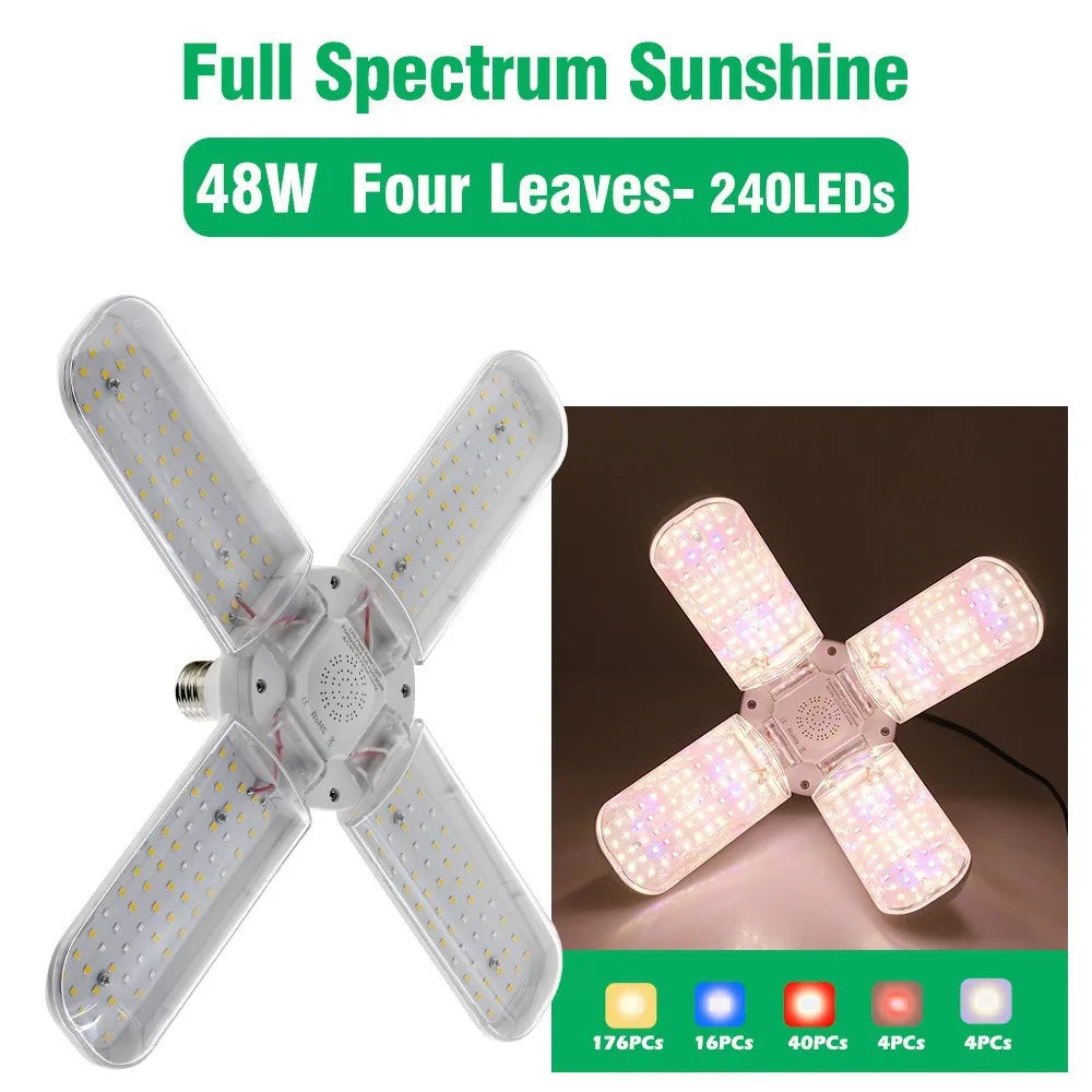 36W Full Spectrum E27 Plant Growing Light Foldable LED