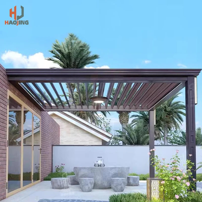 Outdoor Garden Gazebo 4x3 4x4 6x3 Metal Pergola Electric flip folding