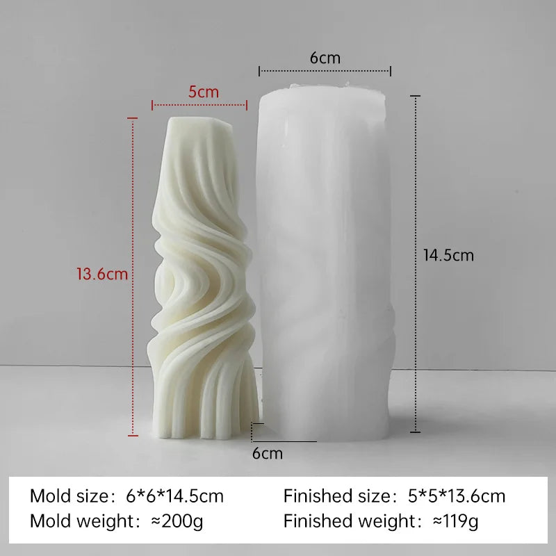 Striped Cylinder Aroma Candle Silicone Mold Soy Wax Candles Making Supplies
