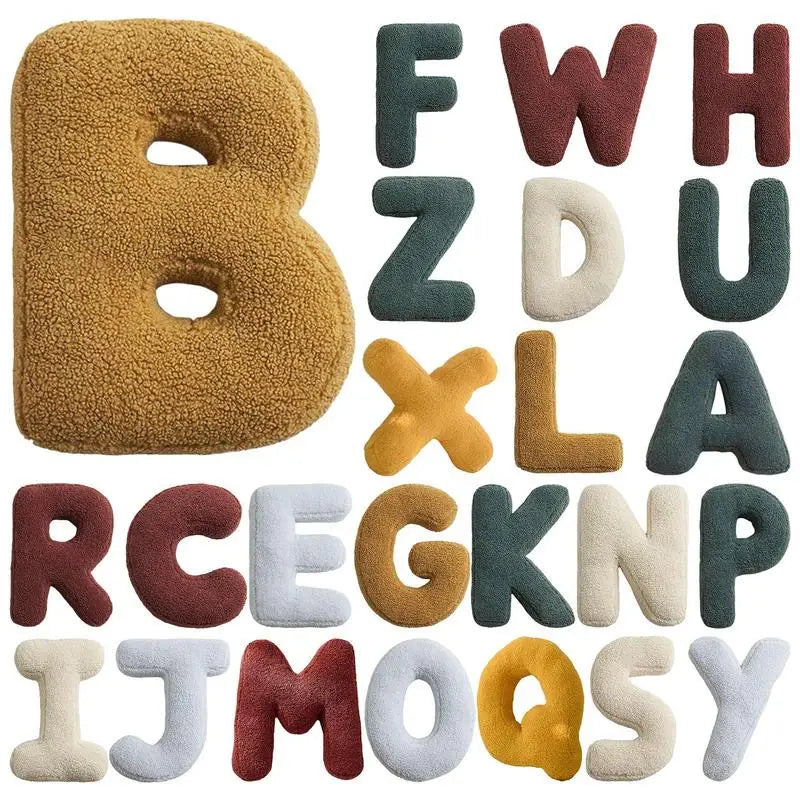 Soft Initial Throw Cushion Plush English Alphabet Pillow A to Z