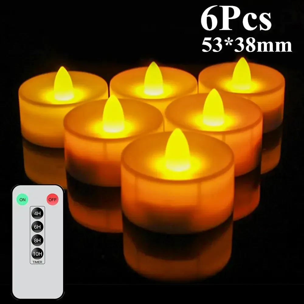 6/24Pcs Flameless LED Candles Tea Light - Battery Powered