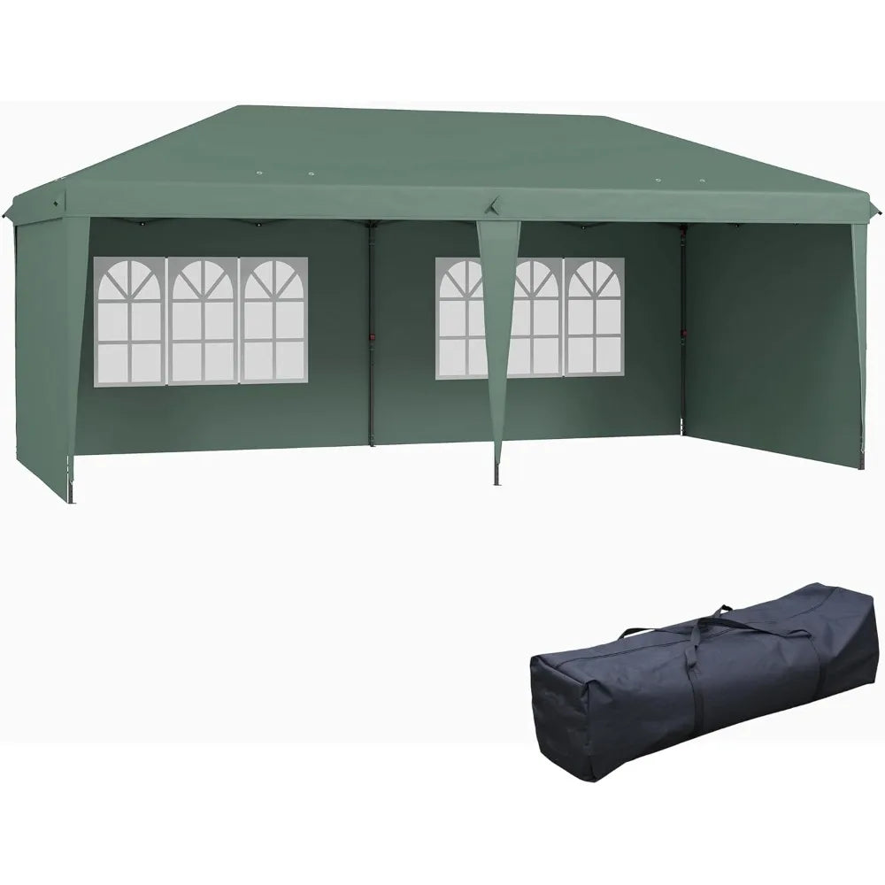 10' x 20' Pop Up Canopy Tent with 4 Sidewalls, Heavy Duty