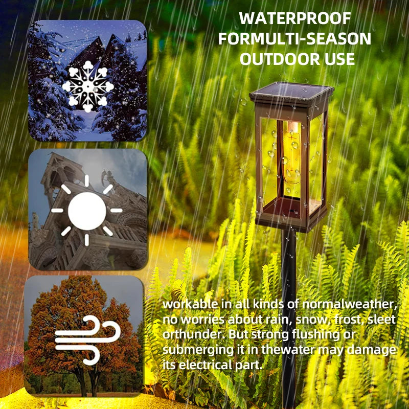 Solar Pathway Lights Outdoor Waterproof Warm LED All-Weather