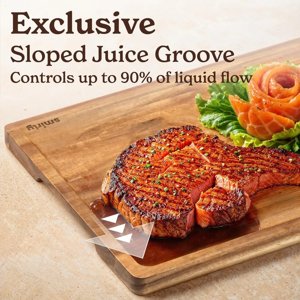 Wood Cutting Boards Bamboo Cutting Board Set, Charcuterie